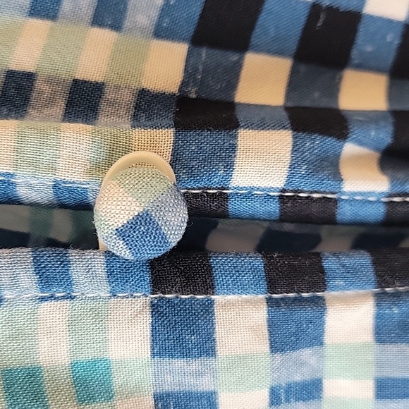 Lane Bryant Blue Plaid Buttoned Blouse - Picture 5 of 16